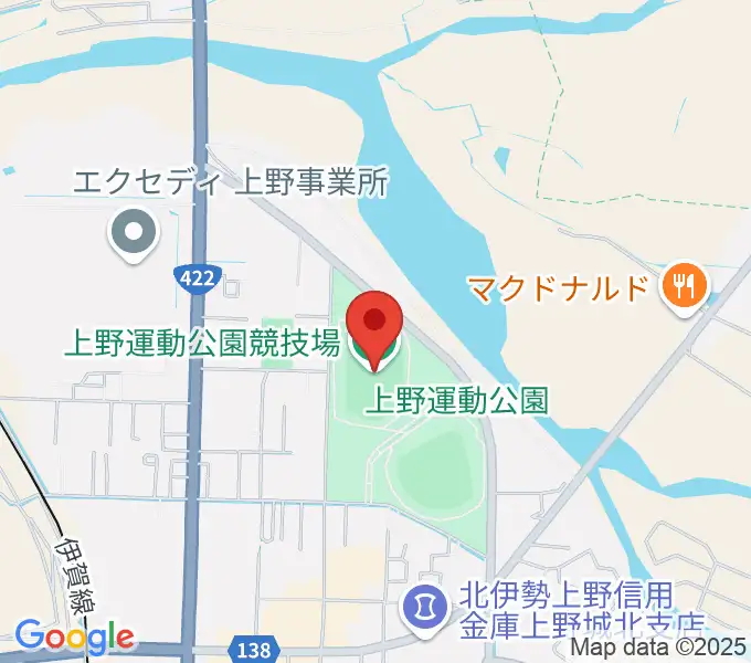 上野運動公園競技場の地図