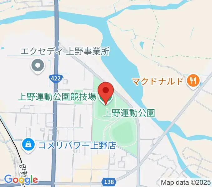 上野運動公園競技場の地図