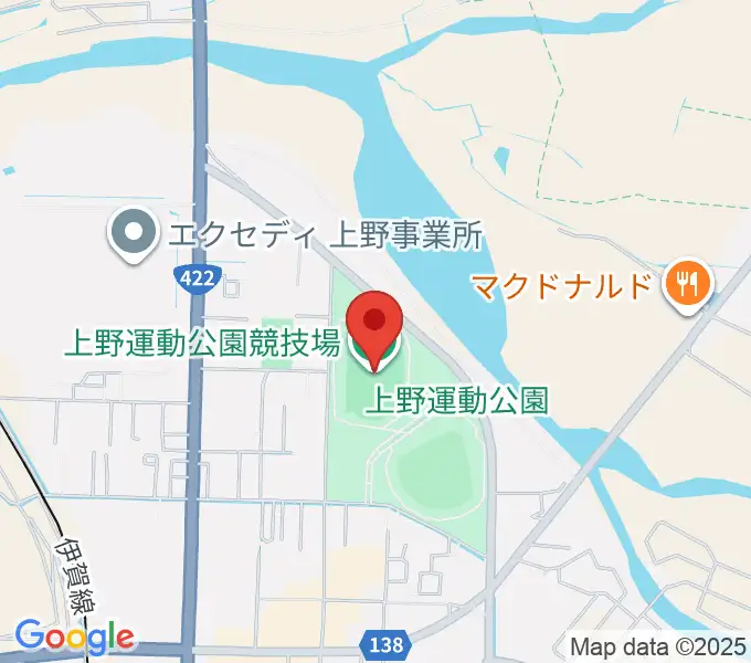 上野運動公園競技場の地図