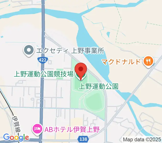 上野運動公園競技場の地図