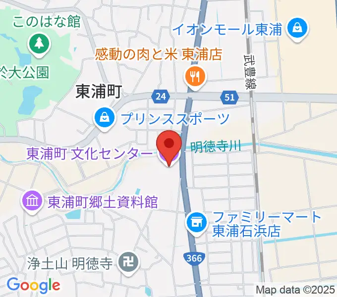 メモリーとんがったスタイル文化センターの地図