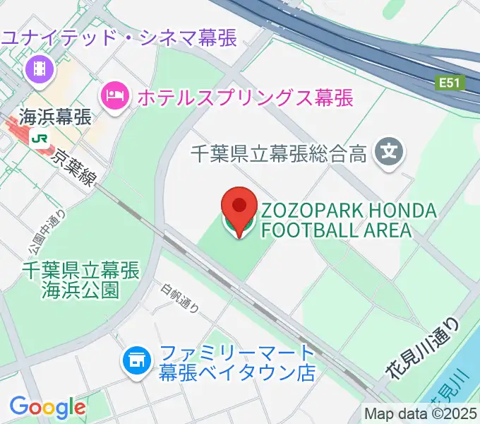 ZOZOPARK HONDA FOOTBALL AREAの地図