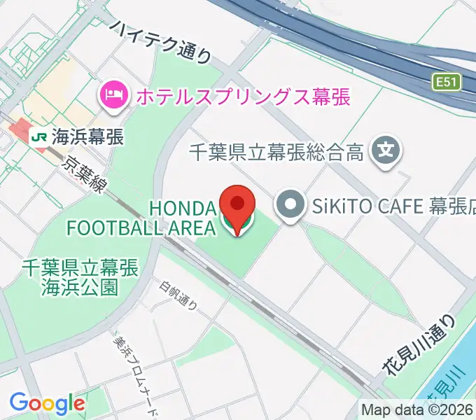 ZOZOPARK HONDA FOOTBALL AREAの地図