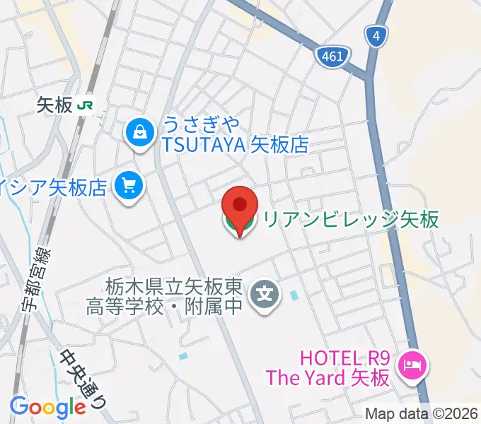 リアンビレッジ矢板の地図
