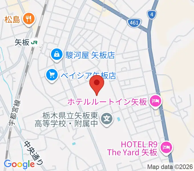 とちぎフットボールセンターの地図