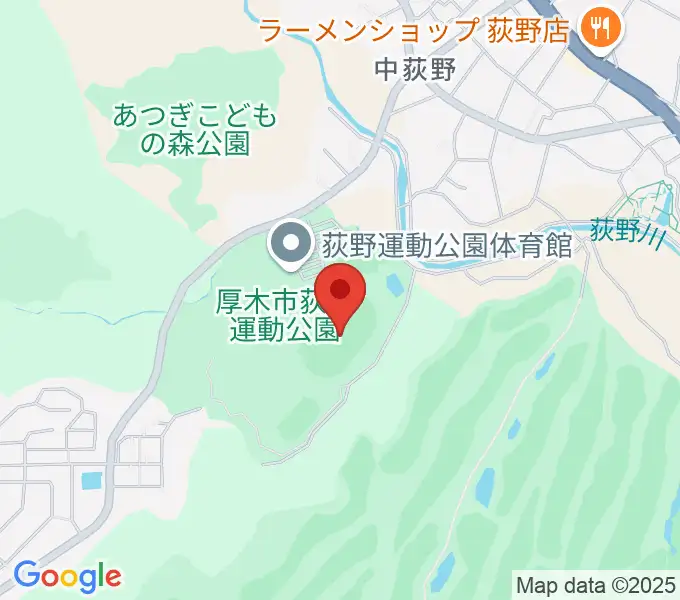 荻野運動公園競技場の地図