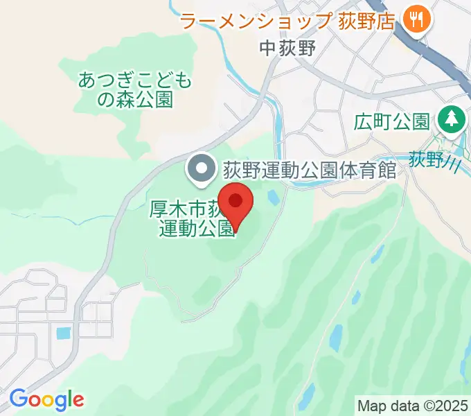 荻野運動公園競技場の地図