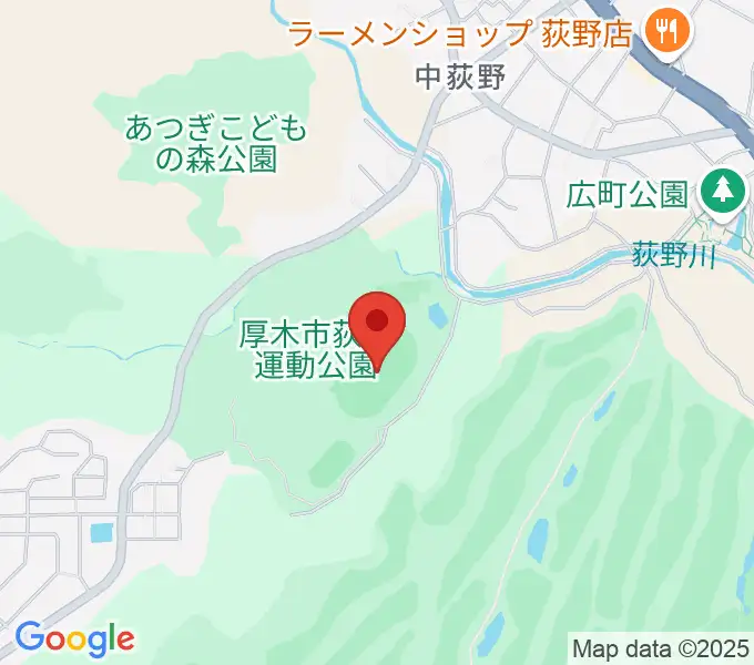 荻野運動公園競技場の地図