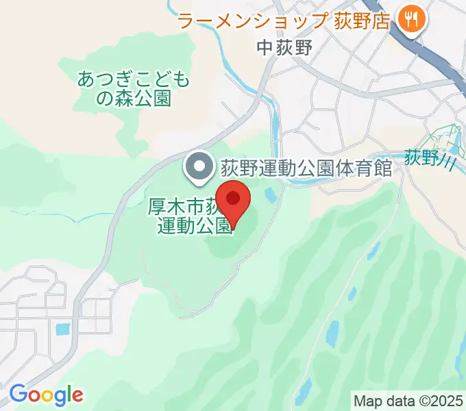 荻野運動公園競技場の地図