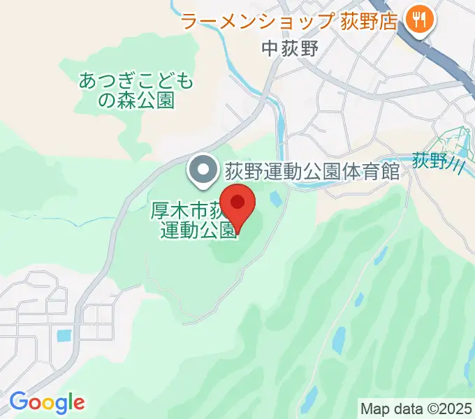 荻野運動公園競技場の地図