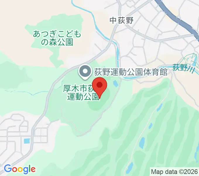 荻野運動公園競技場の地図