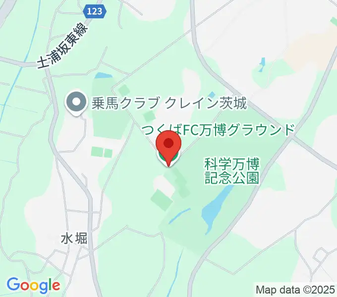つくばFC万博グラウンドの地図