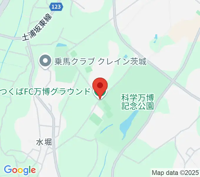 つくばFC万博グラウンドの地図