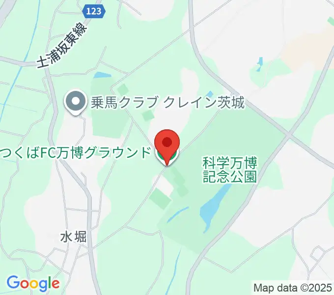つくばFC万博グラウンドの地図