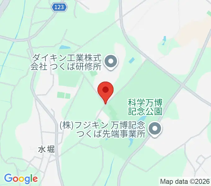 つくばFC万博グラウンドの地図