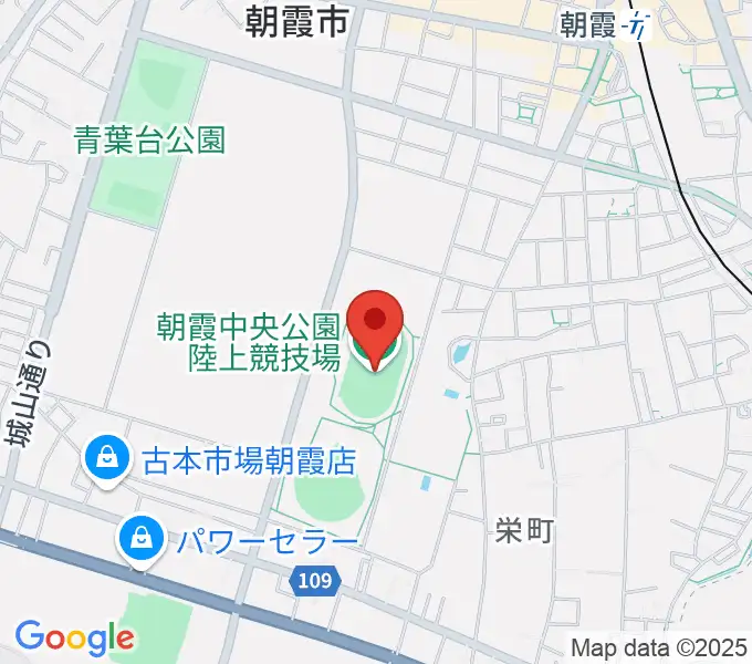 朝霞中央公園陸上競技場の地図