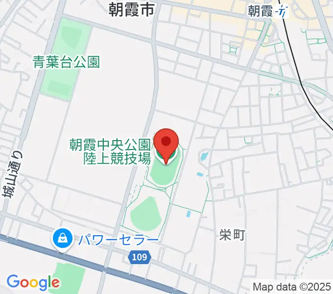 朝霞中央公園陸上競技場の地図
