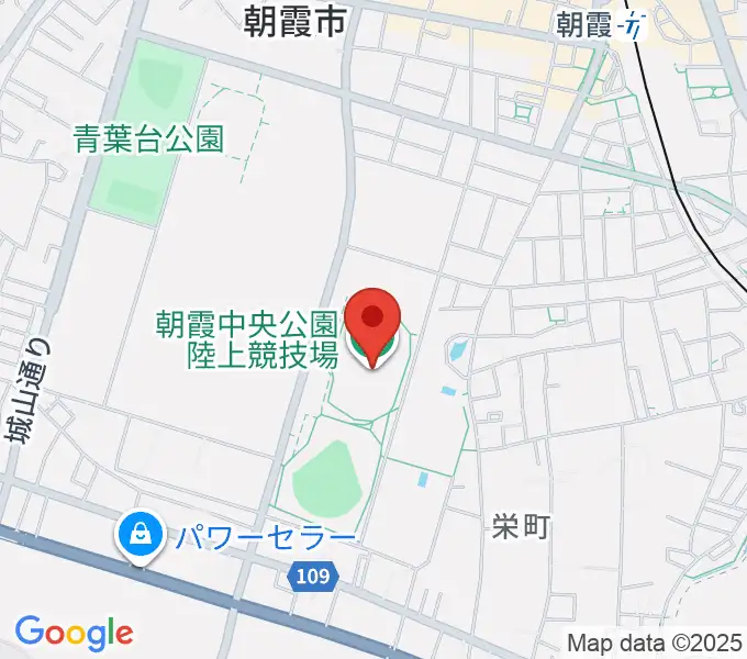 朝霞中央公園陸上競技場の地図