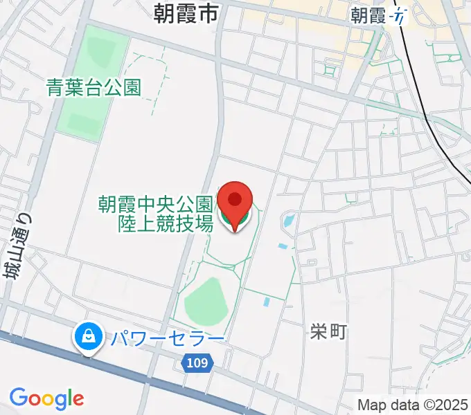 朝霞中央公園陸上競技場の地図