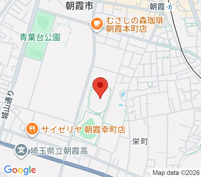 朝霞中央公園陸上競技場の地図