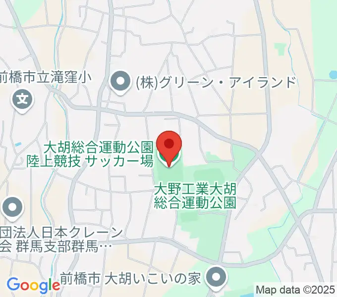 大野工業大胡総合運動公園陸上競技･サッカー場の地図