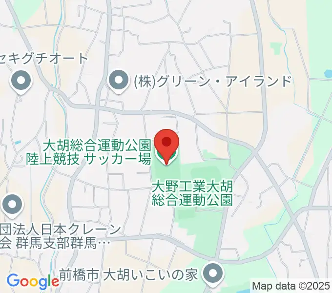 大野工業大胡総合運動公園陸上競技･サッカー場の地図
