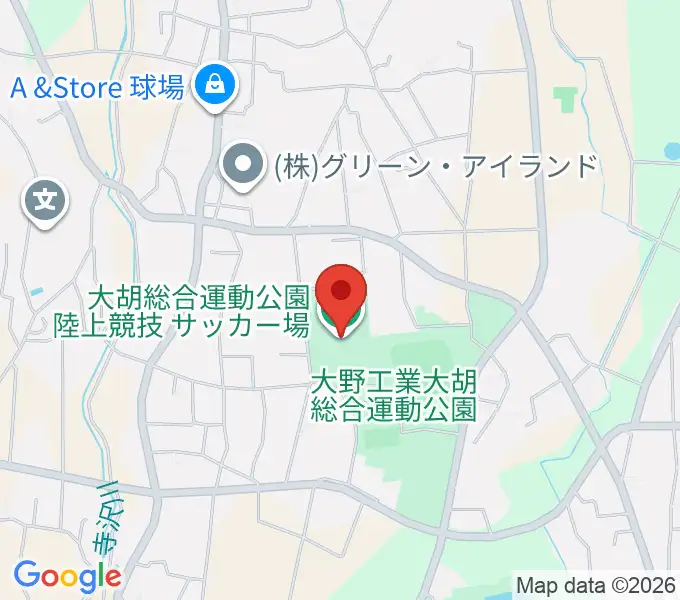 大野工業大胡総合運動公園陸上競技･サッカー場の地図