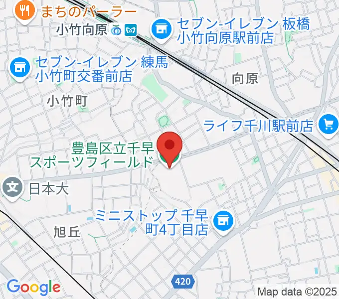 千早スポーツフィールド運動場の地図