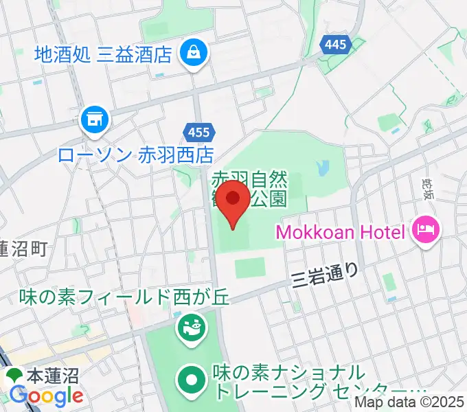 赤羽スポーツの森公園競技場の地図