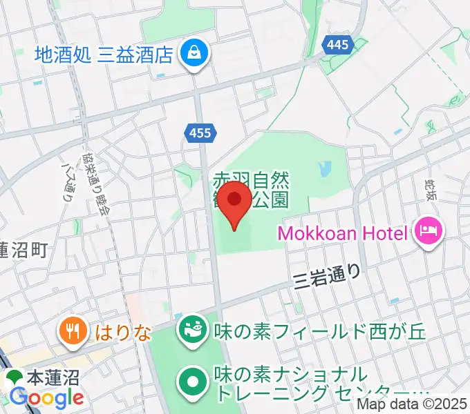 赤羽スポーツの森公園競技場の地図