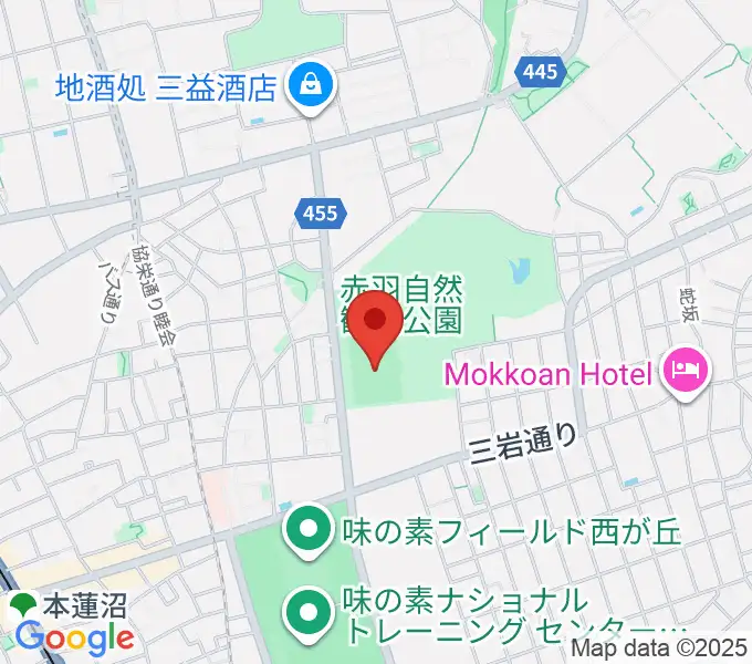 赤羽スポーツの森公園競技場の地図