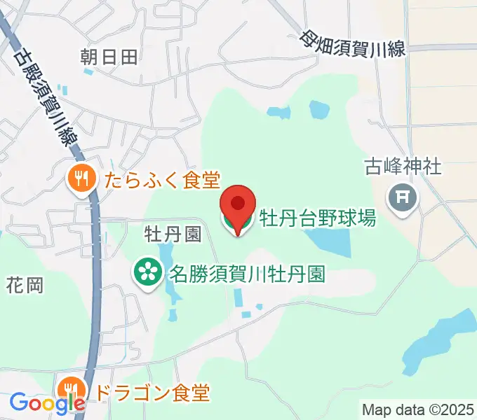 牡丹台野球場の地図