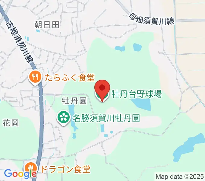 牡丹台野球場の地図