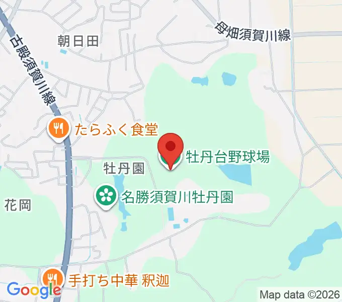 牡丹台野球場の地図