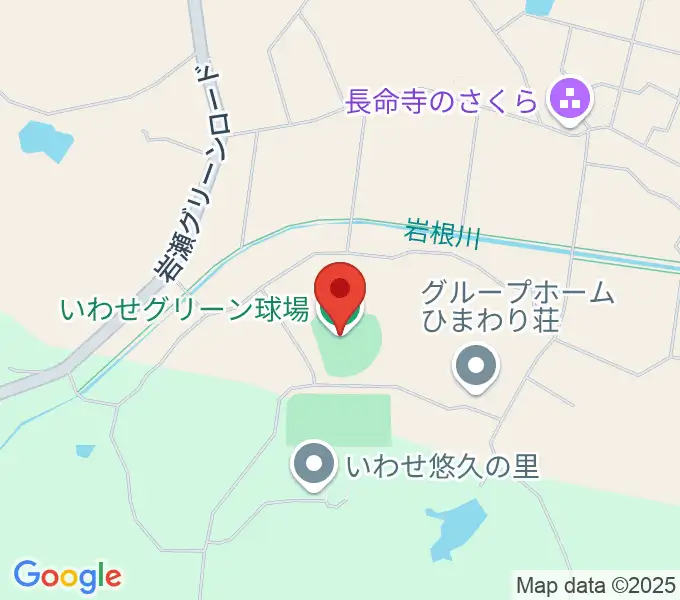 いわせグリーン球場の地図