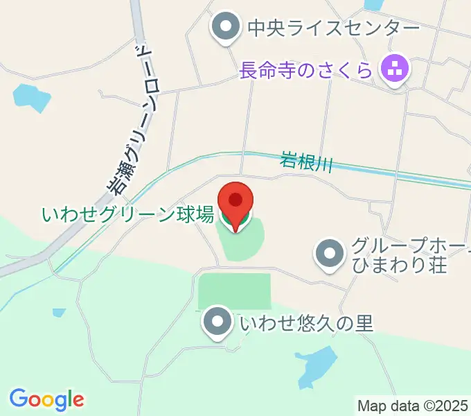 いわせグリーン球場の地図