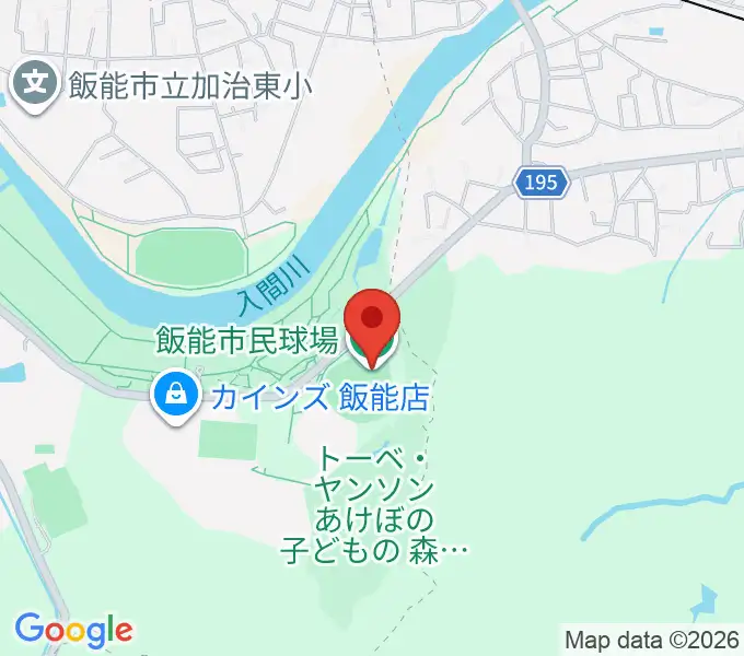 飯能市民球場の地図