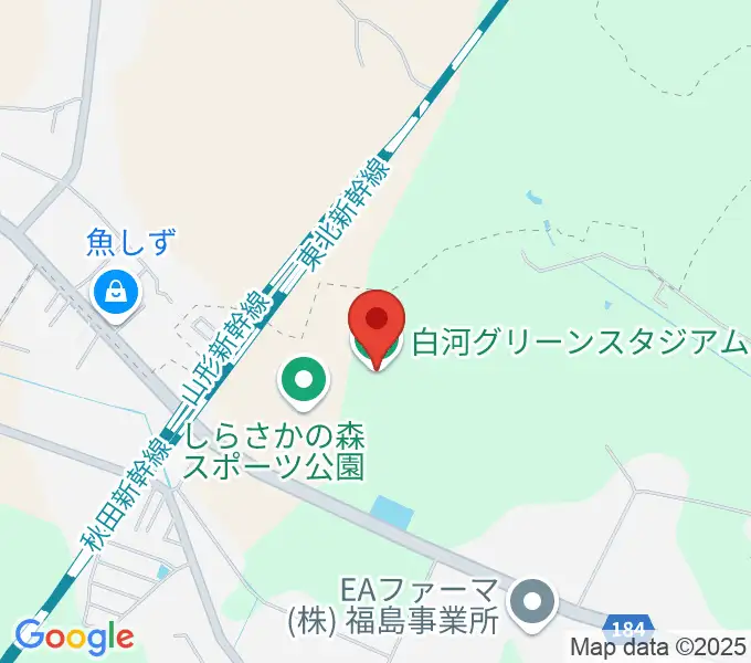 白河グリーンスタジアムの地図