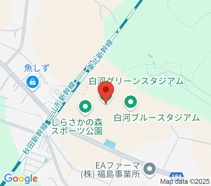 白河グリーンスタジアムの地図