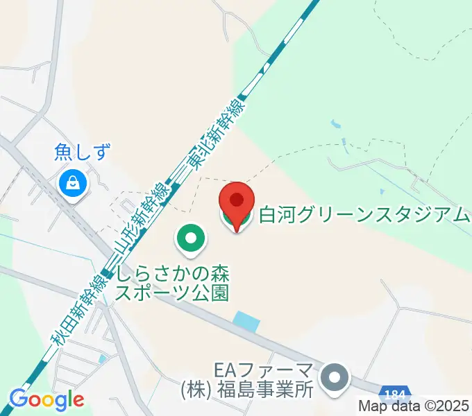 白河グリーンスタジアムの地図