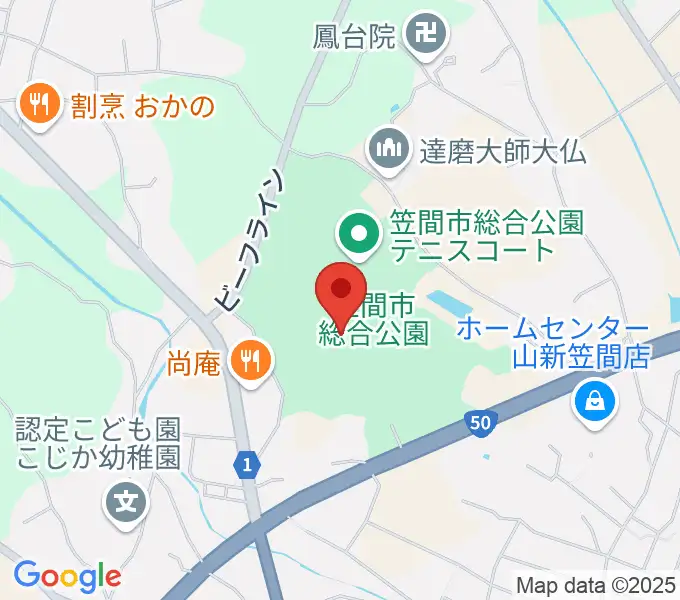 笠間市民球場の地図