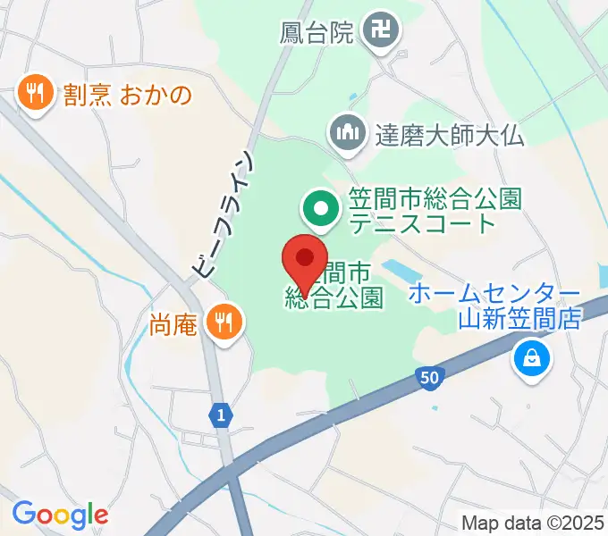 笠間市民球場の地図