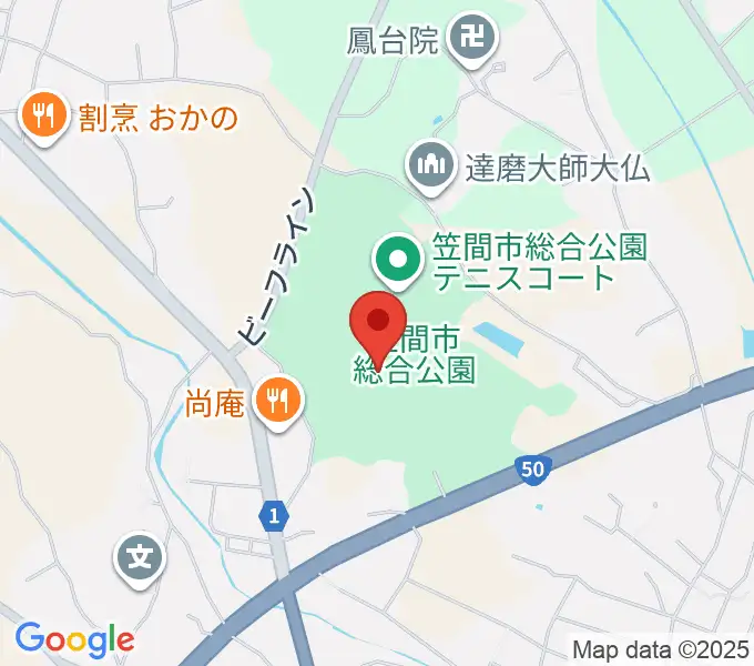 笠間市民球場の地図