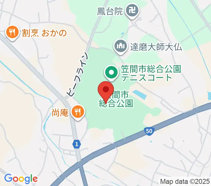 笠間市民球場の地図