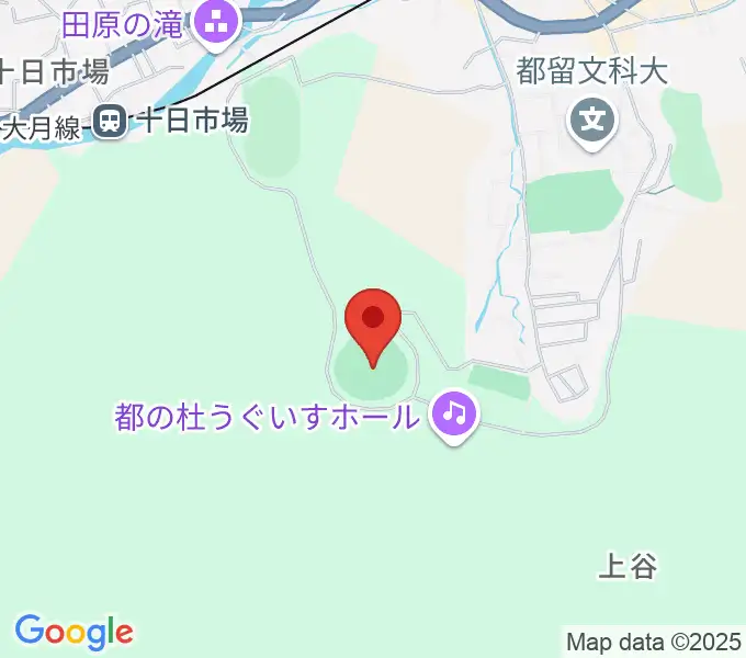 都留市総合運動公園楽山球場の地図