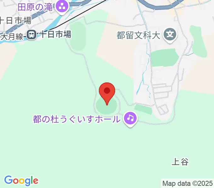 都留市総合運動公園楽山球場の地図