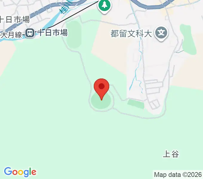 都留市総合運動公園楽山球場の地図