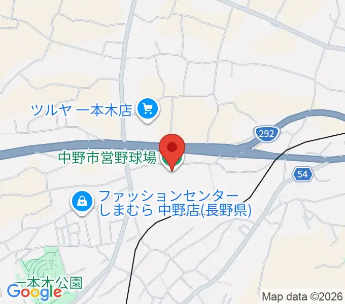 中野市営野球場の地図