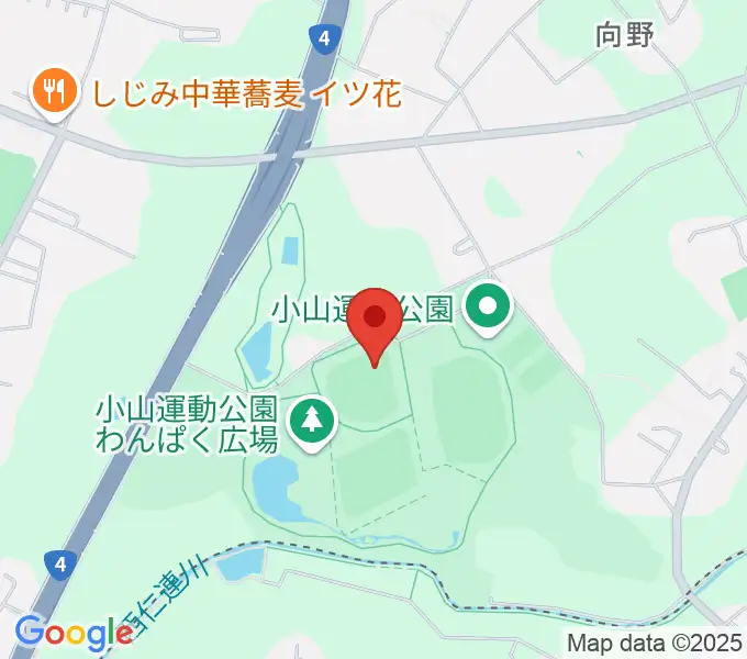 小山運動公園野球場の地図