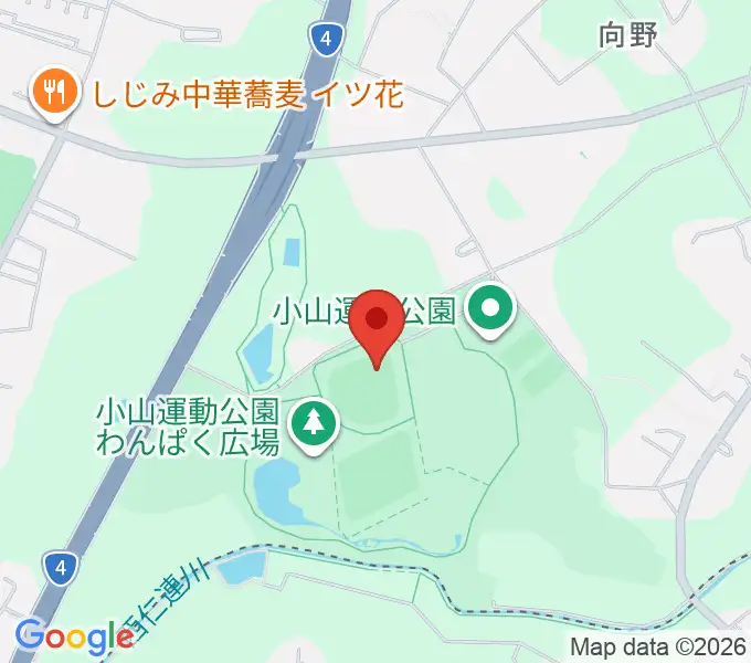 小山運動公園野球場の地図